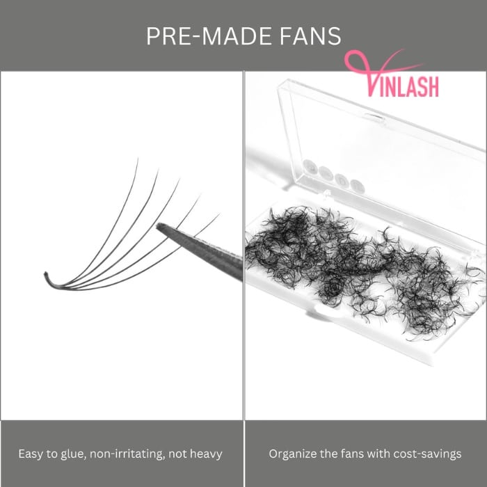 Pre-made fans 3D to 20D black loose 500 fans VLV004-1