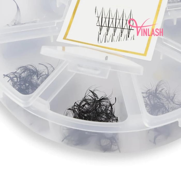 Special spike camellia pre-made fans black mix 8 compartments VLV052-3